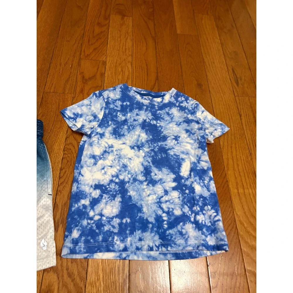 Cat & Jack Tie Dye Shirt & Liberty Pro Ombre Mesh Shorts Set Blue Boys XS 4-5
